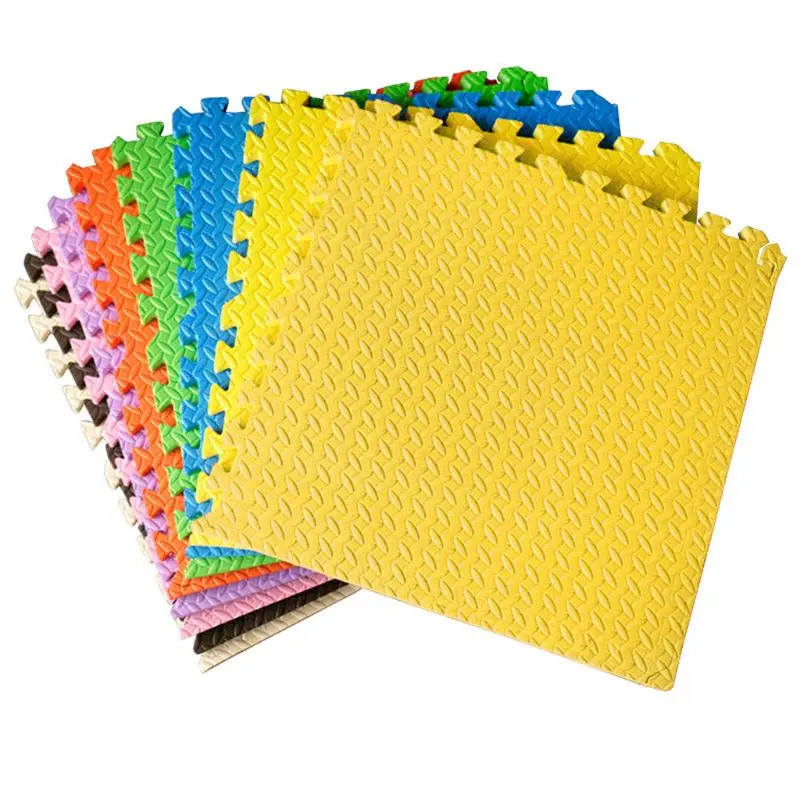 4pcs EVA Interlocking Exercise Foam Floor Mats with Border for Gym Yoga