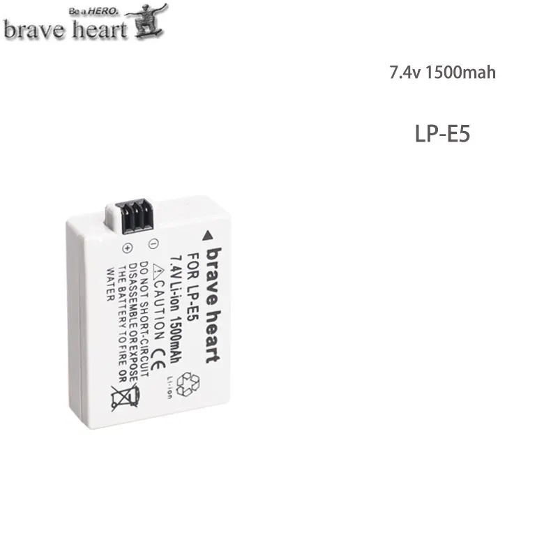 Brave heart 3x bateria LP-E5 аккумулятор lp e5 lpe5+ двойное зарядное устройство для Canon EOS 450D 500D 1000D KISS X2 X3 F Rebel XS XSi T1i