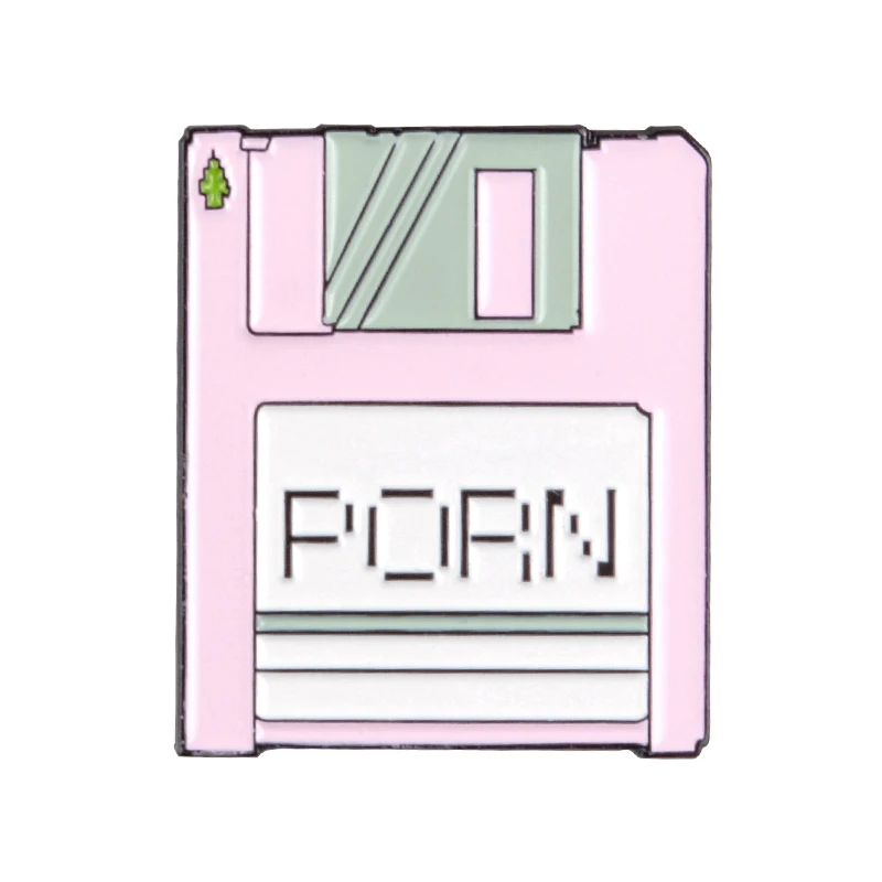 Тс! Секретный файл эмалированные булавки на заказ Vaporwave мешочек для брошек одежда лацкан булавка розовый фиолетовый значок забавные ювелирные изделия подарок для друзей - Окраска металла: p0rn