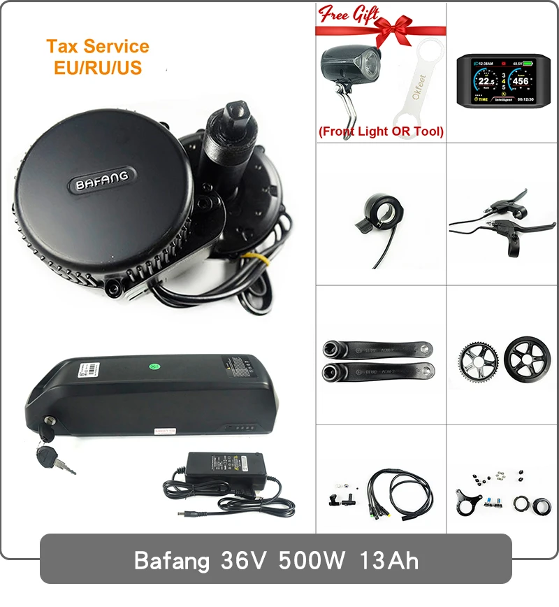 Bafang 8fun BBS02B 36 в 500 Вт DPC18 850C C965 ЖК-дисплей 52 т центральный двигатель Средний привод двигателя комплект для переоборудования электрического велосипеда