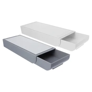 

2pcs Under Desk Pen Drawer Storage Box Adhesive Hidden Drawer Hidden Storage Box