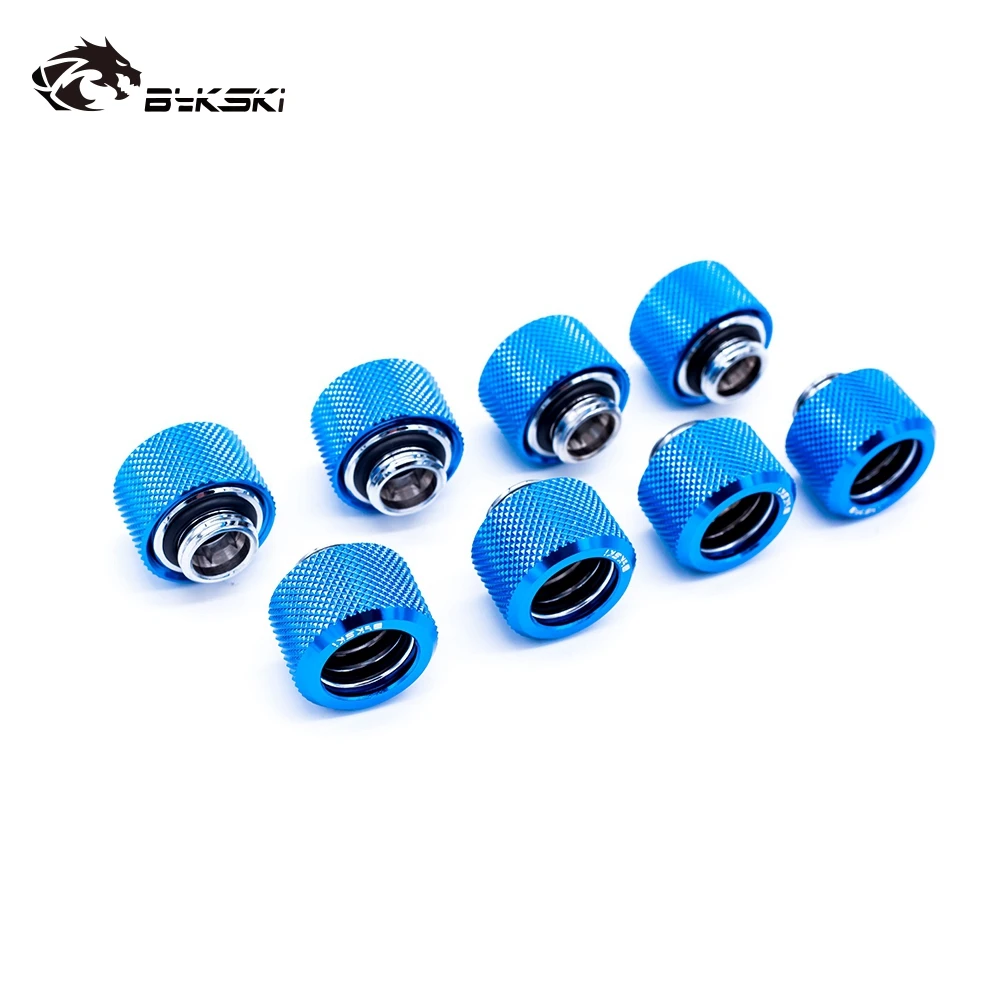 blue 8 шт./лот фитинг для жесткой трубки OD12mm/OD14mm/OD16mm ручной Компрессионный фитинг G1/4' 4 слоя уплотнительное кольцо использовать для PMMA/PETG жесткости трубки - Цвет лезвия: blue
