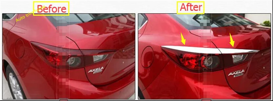 Lapetus переоборудование экстерьера комплект подходит для Mazda 3 Sedan ABS хром задний фонарь лампа бровей чехол с полосками отделка