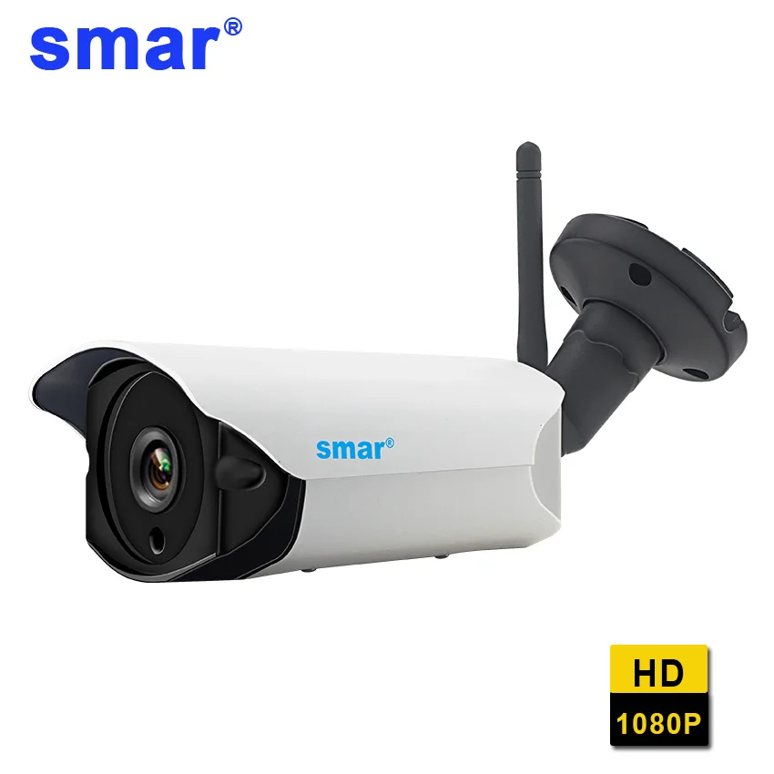 Smip-камера Wifi 1080P ONVIF Беспроводная Проводная P2P CCTV Bullet уличная камера с разъемом для карты MiscroSD Max 64G