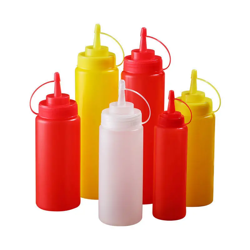 1/3pcs PE Condiment Squeeze Bottles for Ketchup Mustard Mayo Hot Sauces  Olive Oil Bottles Kitchen Gadget