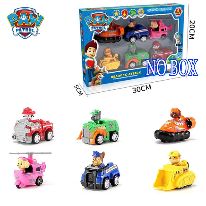 6 pcs no box Щенячий патруль, деформационная игрушка, самолет, щенок, 2 в 1, набор, самолет, Детская сборка, деформация, снаряд, подарок на день рождения, 4f - Цвет: 6 pcs no box