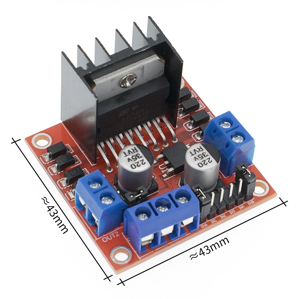 

Free Shipping 50pcs/lot L298N motor driver board module L298 for stepper motor smart car robot