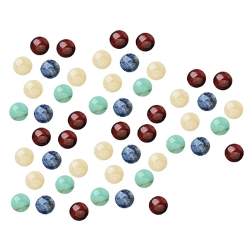 

50 Pieces Multicolor Loose Gemstone Cabochon Charms Creative Decoration Flat Back Design Small Exquisite Jewelry Making 8mm