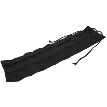 

Canvas Pencil Wrap, Pencils Roll Pouch Case Hold For 72 Colored Pencils ( PENCILS NOT INCLUDED )-Black,72 Holes