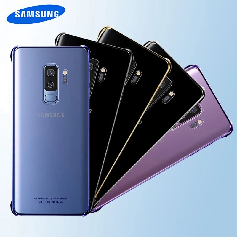

Original Samsung Galaxy S9 S9 PLUS Transparent Plating Hard Protective Case Cover SM-G9650 Clear PC Back Case Fundas