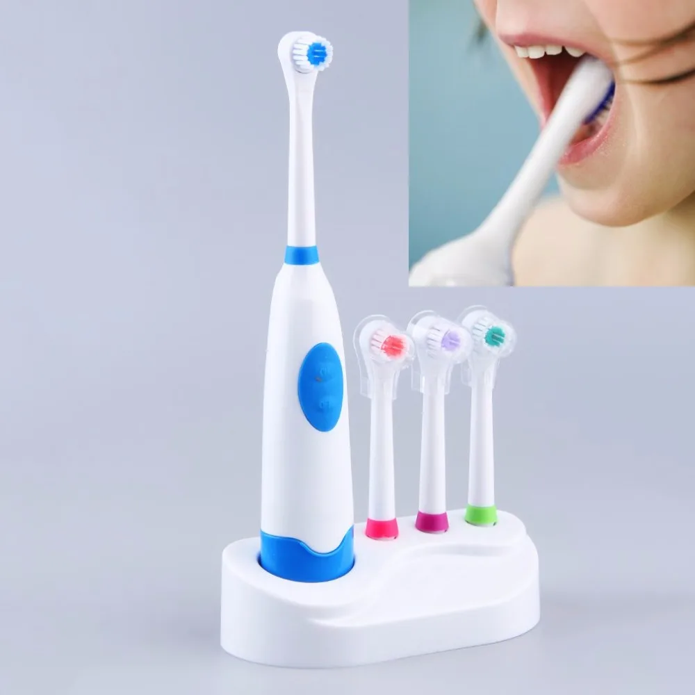 Best product   Fashion Electric Oral Care Toothbrush Replacement With 4 Teeth Brush Heads Bathroom Drop Shipping W 