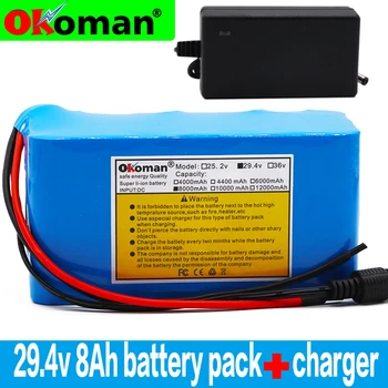 

7s3p 24V 8ah Electric bicycle Lithium Ion Battery 29.4V 8000mAh 15A BMS 250W 24V 350W 18650 Battery Pack BMS + charger