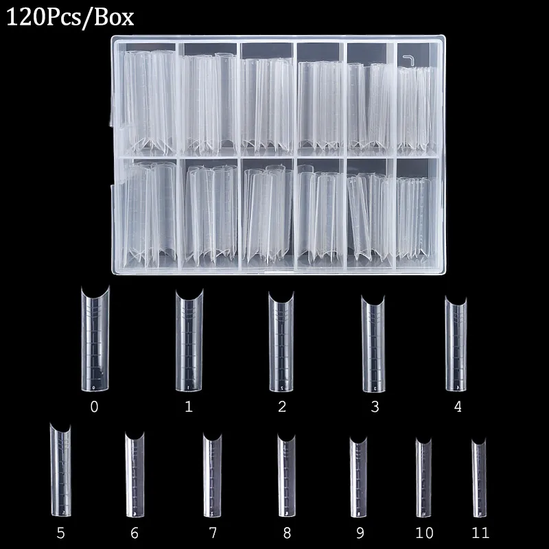 100/120 stücke Poly Nagel Gel Schnell UV Gebäude Form Tipps Herz Nagel Dual Acryl Abdeckung Formen Finger Verlängerung nägel Kunst Zubehör – Detail 7