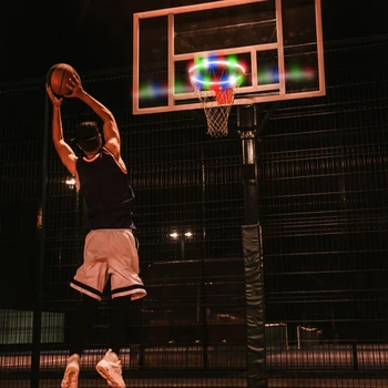 

Colorful Basketball Frame Rim LED Lights Flashing Lighting Solar Energy Powered Induction Discoloration Basket Rim Lamp Strips