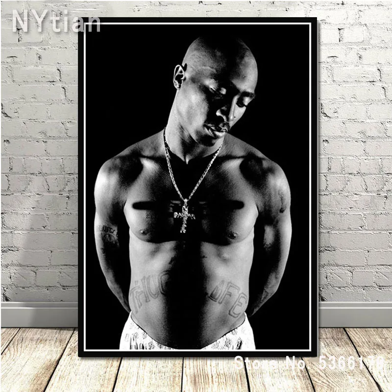 NT302 подарок Тупак Шакур 2PAC Outlaw рэп музыкальный Рэппер звезда плакат печать стены искусство картина холст живопись гостиная домашний декор комнаты - Цвет: Цвет: желтый