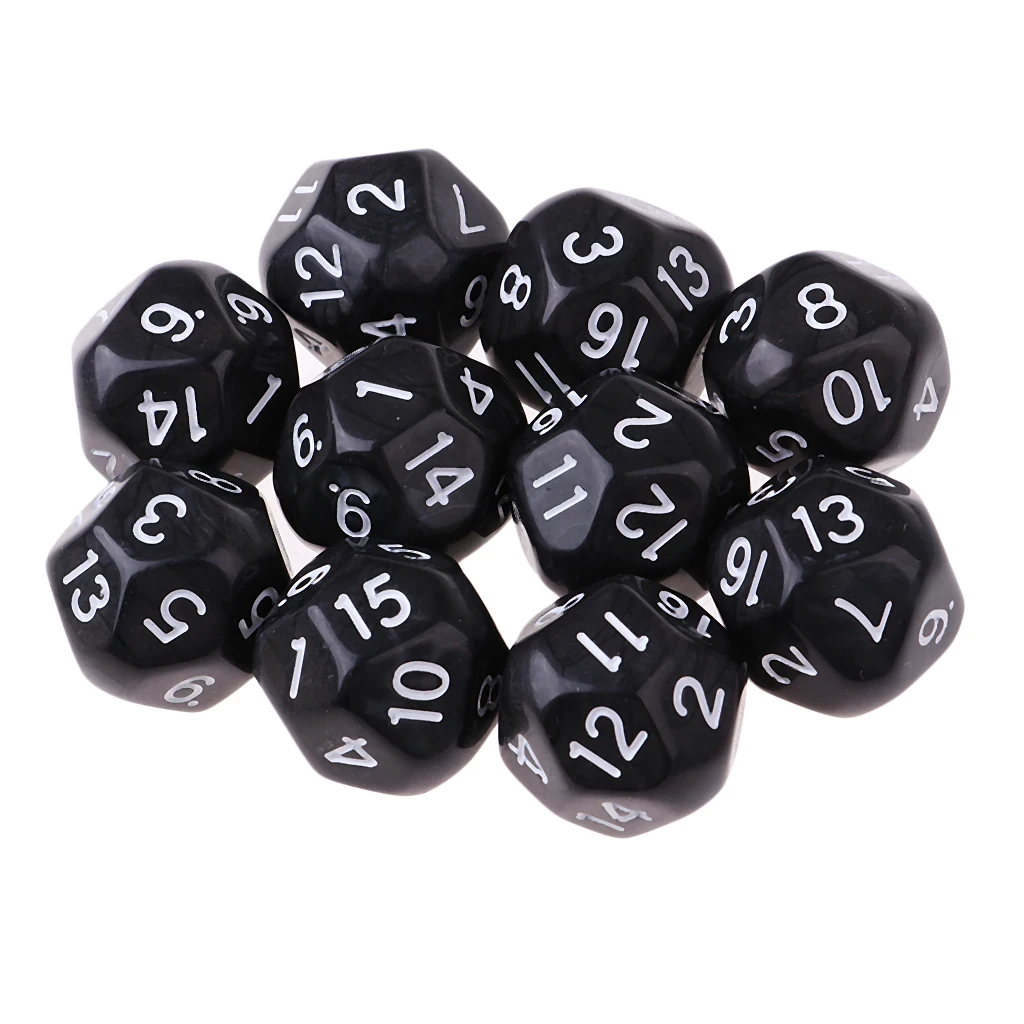 10Pcs 16-Sided D16 Acrylic Dices Table Game Accessory Toys for DND MTG TRPG Table Board Games