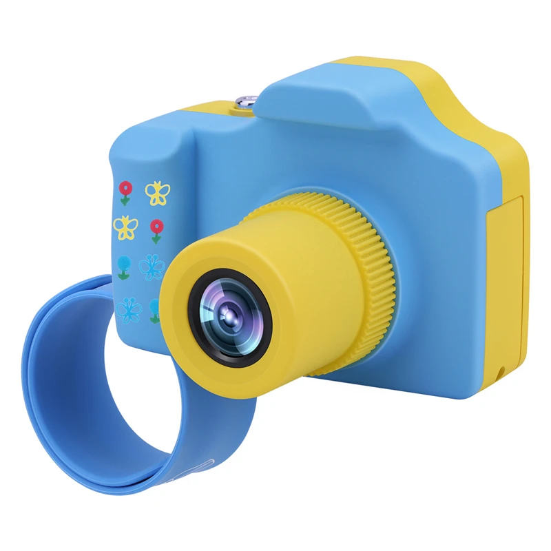 Детская цифровая фотокамера HD 1,77 дюймов 5.0MP полноцветный экран мини LSR видеокамера с мультипликационным принтом видео регистратор поддержка TF - Цвет: Blue