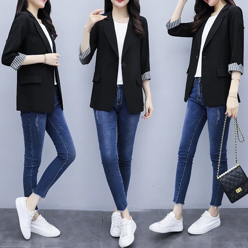 

Small Suit Coat Women's Thin Summer 2019 Online Celebrity New Style Summer Korean-style Leisure Suit Loose-Fit Versatile Tops Au