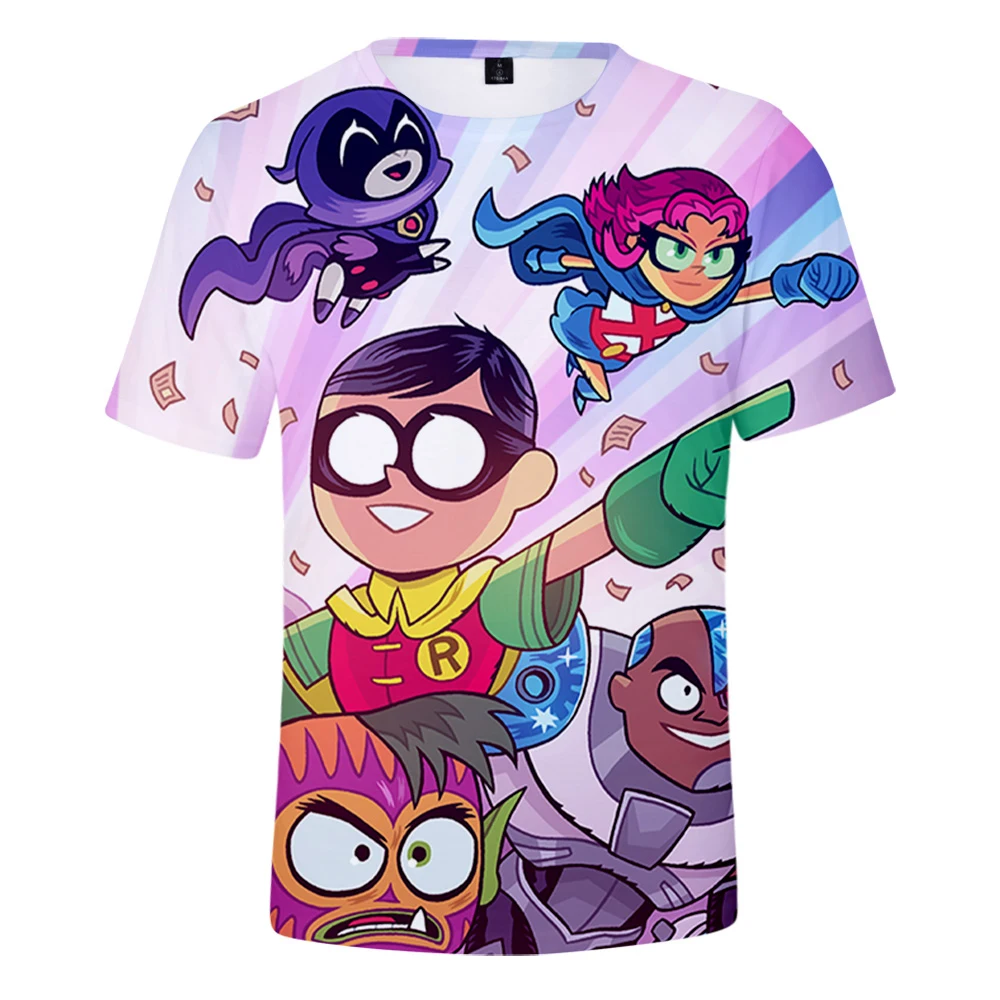 Футболка для подростков Titans Go с 3D принтом весна-лето уличная одежда в стиле