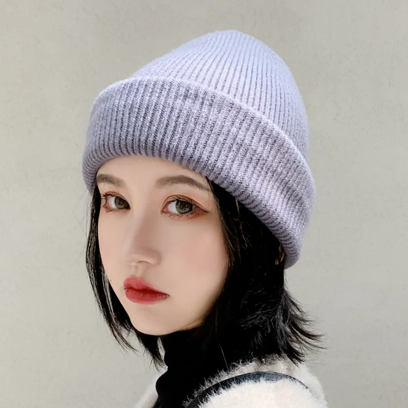 Высококачественная громоздкая шапочка зимняя женская шапка Skullies Beanies вязаная шапка теплая куртка с шерстяной подкладкой для женщин унисекс зимняя Лыжная шапка