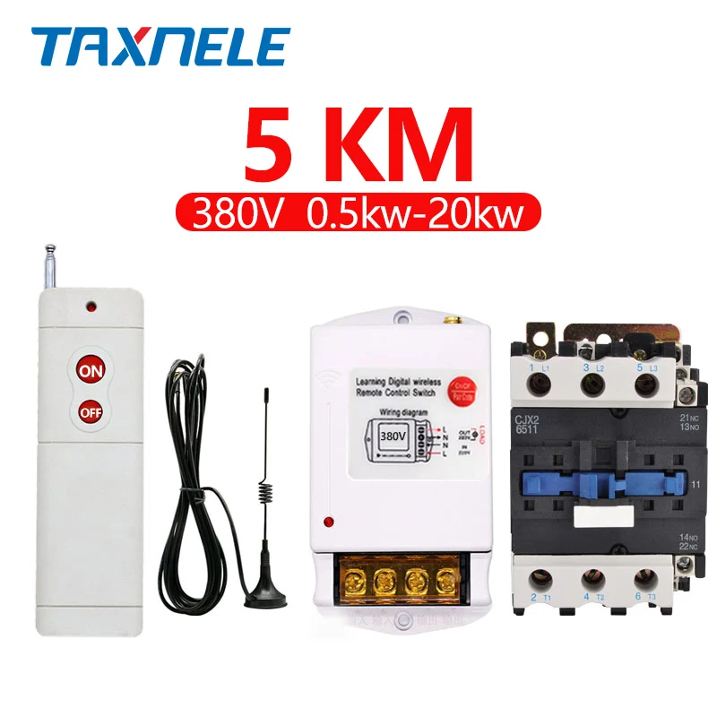 5KM 0.5-20KW 380V 220 В 380 в водяной насос беспроводной промышленный пульт дистанционного управления Переключатель интеллектуальная Высокая мощность бытовой 1 км 3 км 5 км на большие расстояния - Цвет: 5KM 0.5-20KW 380V
