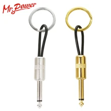 

2Pcs 6.35 1/4" Guitar Amp Cable Plug Keychain Electric Bass Amplifier Connector Key Ring Metal Idea Musical Gift