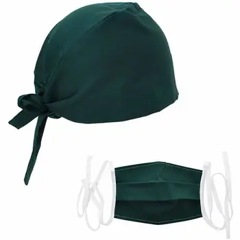 

Hospital Doctor Nurse Scrub Caps Mouth Mask Unisex Chirurgie Kappe Adjustable Surgical Dentist Nursing Pharmacy Hats Face Mask