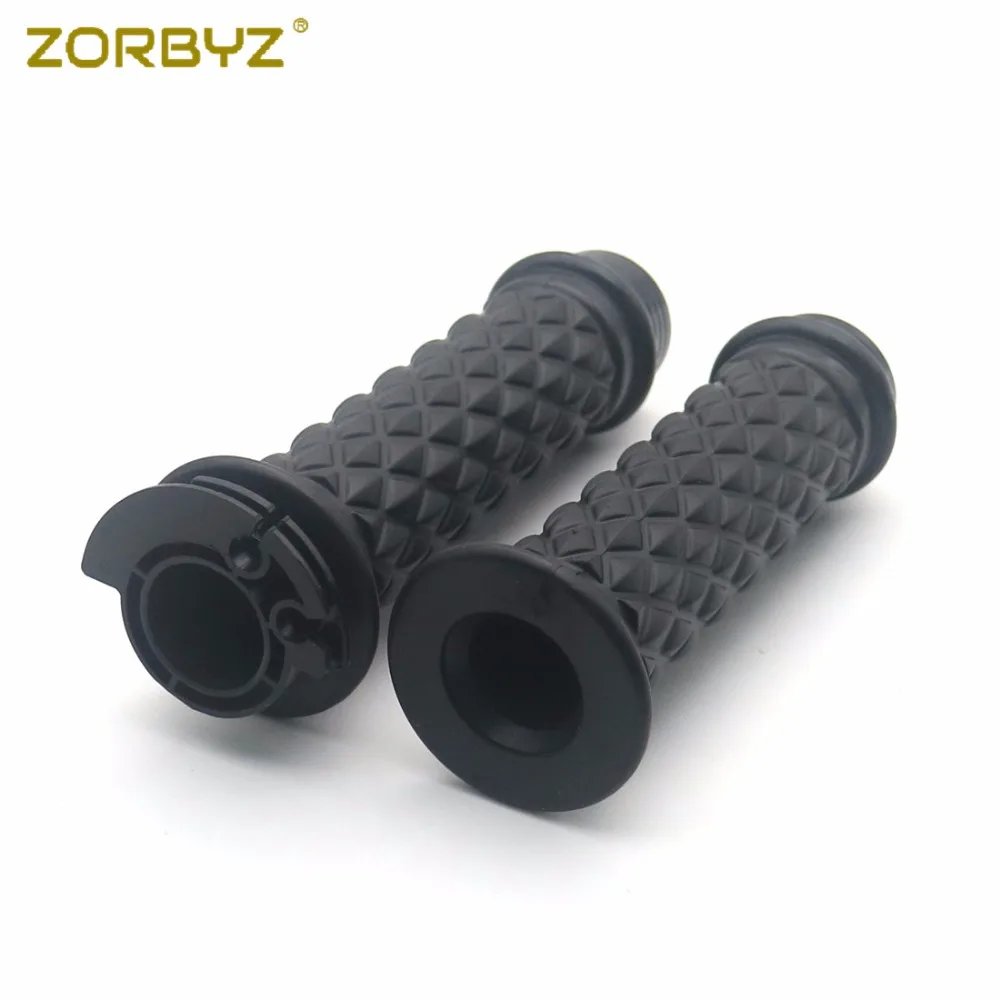 ZORBYZ Ретро 7/" 22 мм резиновые алмазные рукоятки для руля с металлическими боковыми барными наконечниками для Harley Honda Suzuki на заказ