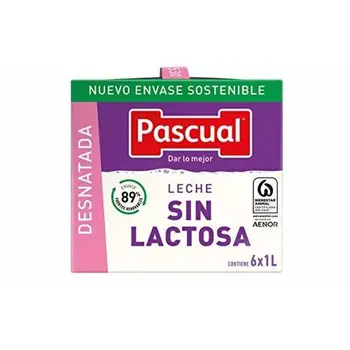 

Pascual Leche Sin Lactosa Desnatada - Paquete de 6 x 1000 ml - Total: 6000 ml