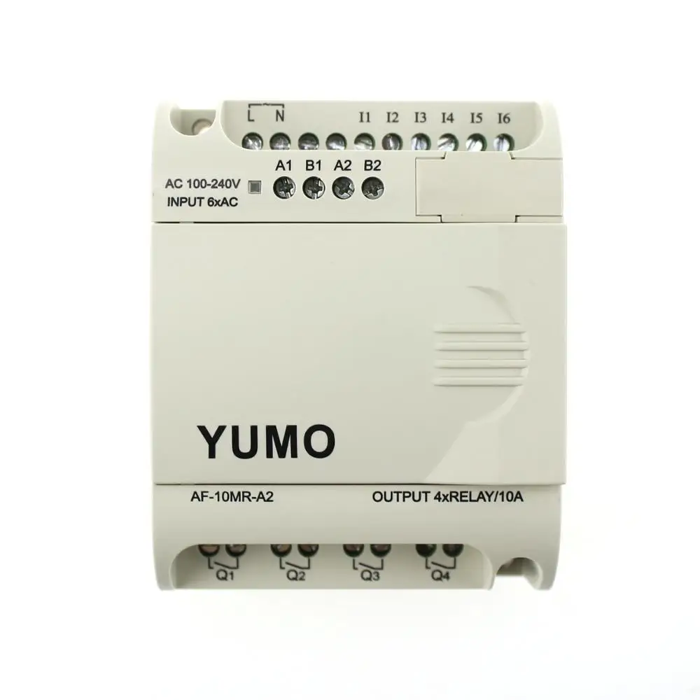 

YUMO AF-10MR-A2 PLC 85V-240VAC, 6 points AC input 4 points relay output PLC