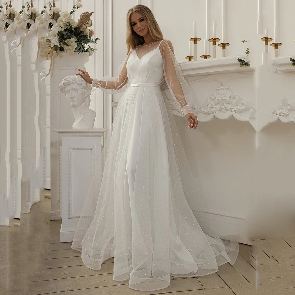 

Chic Ivory A-Line Modern Wedding Dresses V-Neck Spaghetti Straps Satin Brial Gown With Jacket Bestidos De Novia 2022