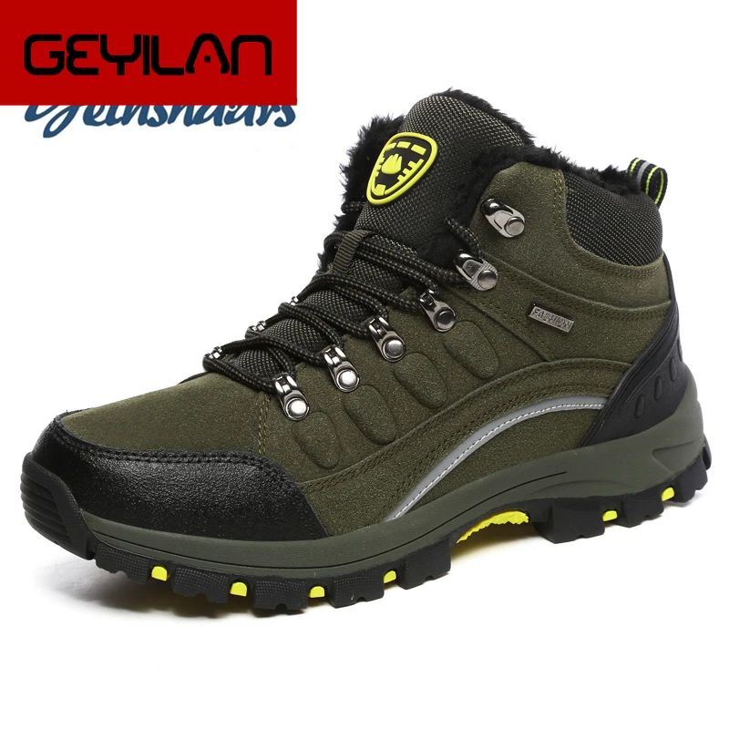 

New Men's Winter Snow Boots Casual Natural LeatherOutdoor Shoes Ankle Boots Brand Suede Shoes High Quality Work Zapatos Hombre