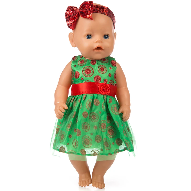 Beautiful-dress-hairbrand-Wear-for-43cm-17inch-Baby-Doll-Dress-Children-best-Birthday-Gift-only-sell (4)