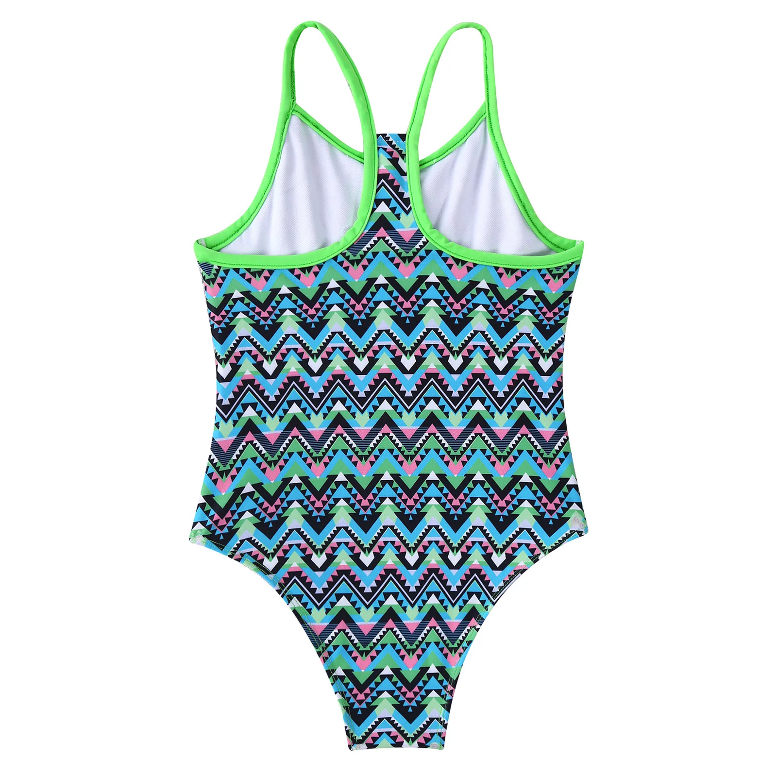 TiaoBug Summer 4 To 16 Years Kids Girls One-Piece Swimsuit Leotard Straps Hollow Out Ruffle Trim Bodysuit Beach Swimwear