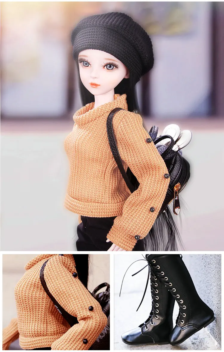 23 дюймов Реалистичная Девушка Bjd 1/3 куклы 60 см ручная работа женская игрушка кукла полный набор с макияж шарнирная кукла игрушки для детей подарок для девочек