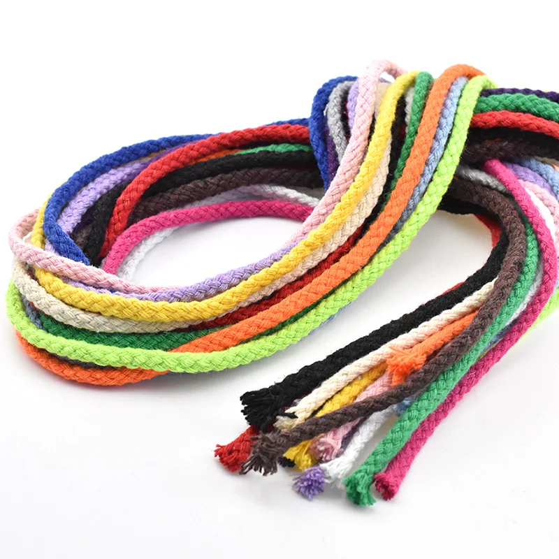 5mm Cotton Rope Craft Decorative Twisted Cord Rope for Handmade Decoration DIY Lanyard Ficelles Couleurs Thread Cord 5yards