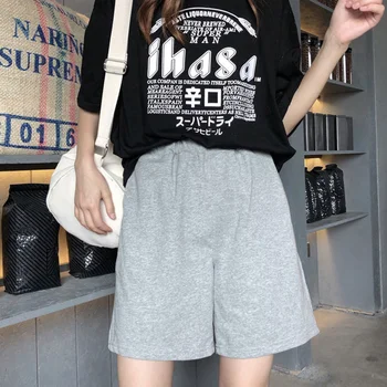 

High Waist Shorts Women Summer Casual Short Pants New 2020 Korean Style Solid Color Comfortable Cotton Shorts Feminino P577
