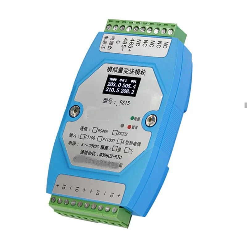 

New RS15 4 way pt100 temperature transmitter isolated acquisition module RS485 platinum thermal resistance MODBUS