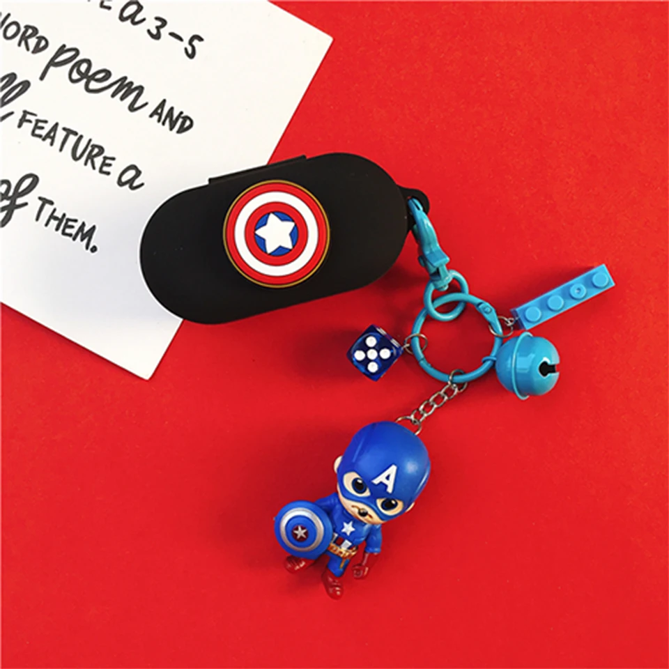 Cool Cute Cartoon 3D Soft Silicone Case for QCY T1S Wireless Bluetooth Earphone Protect Cover Hook Lanyard Decor Doll for QCY T5