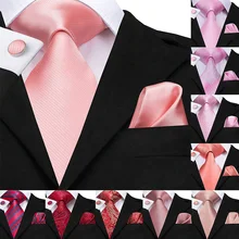 Хит-галстук коралловый 8,5 см мужские галстуки Hanky запонки набор больших шелковых галстуков для мужчин розовый клетчатый коралловый роскошный галстук для свадебной вечеринки