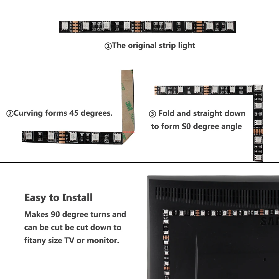 5 в постоянного тока светодиодный светильник RGB PC SMD 5050 черная печатная плата 50 см-5 м Ambi светильник ТВ ПОДСВЕТКА водонепроницаемый 5 в светодиодная RGB лента неоновая лента лампа