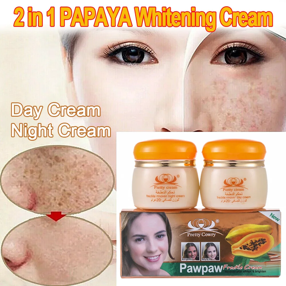 2 шт. Papaya Vitamina C отбеливающий крем питательный жемчужный крем против веснушек дневной и ночной крем для лица Уход за кожей лица