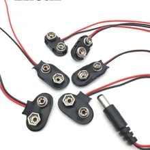 10 шт. 6F22 9 в адаптер батареи защелкивающийся разъем зажим свинцовый держатель проводов DC 5,5*2,1 jack зажим силовой кабель для Arduino Сделай Сам домкрат