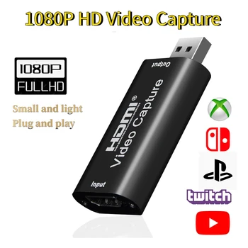 

Mini HD 1080P HDMI to USB 2.0 Video Capture Card Game Recording Box for Computer Youtube OBS Live Streaming Broadcast
