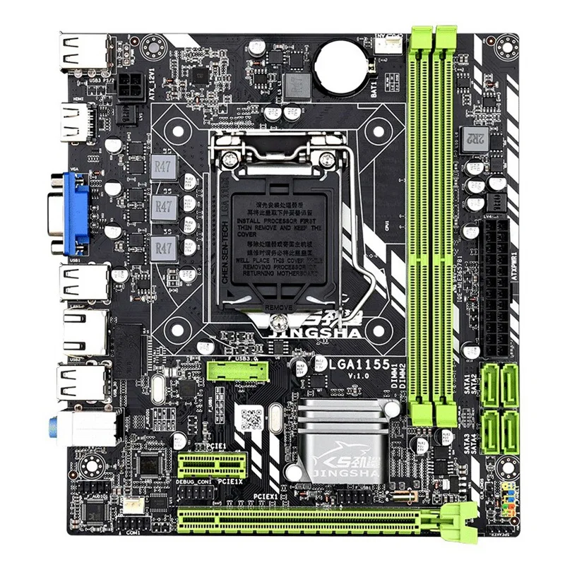 Jingsha H61B компьютерная материнская плата 1155-Pin с I3/I5/I7Cpu настольная поддержка Ddr3