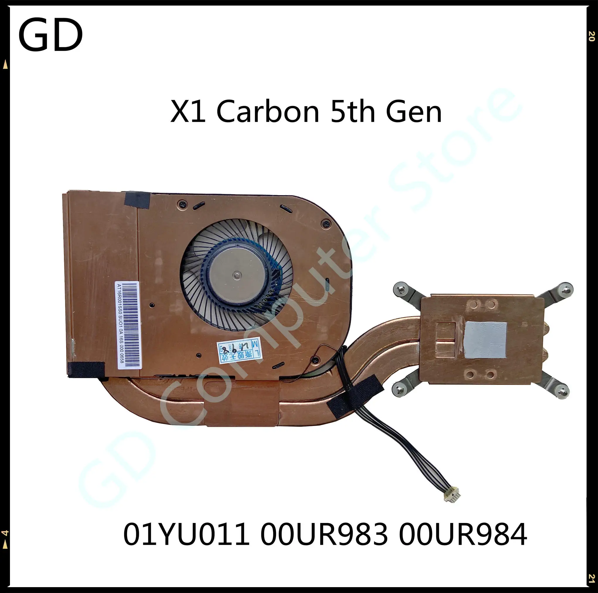 00UR984 for Lenovo ThinkPad X1 Carbon 5th Gen Cooling Fan Heatsink P/N:HS10014 