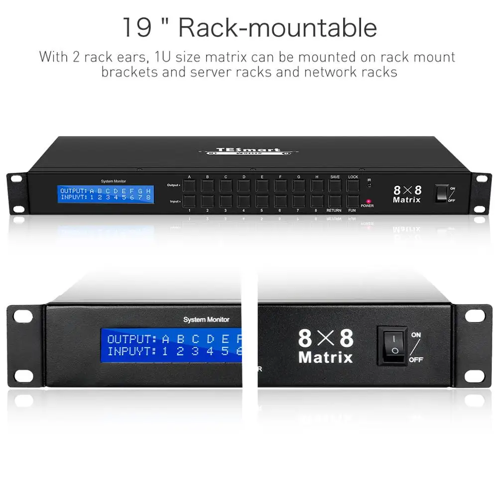 4K Ultra HD HDMI Матрица 8X8 коммутатор сплиттер Матрица HDMI до 4Kx2K@ 30 Гц 1080P@ 60 Гц Поддержка LAN порт управления стойка крепление HDMI 1,4