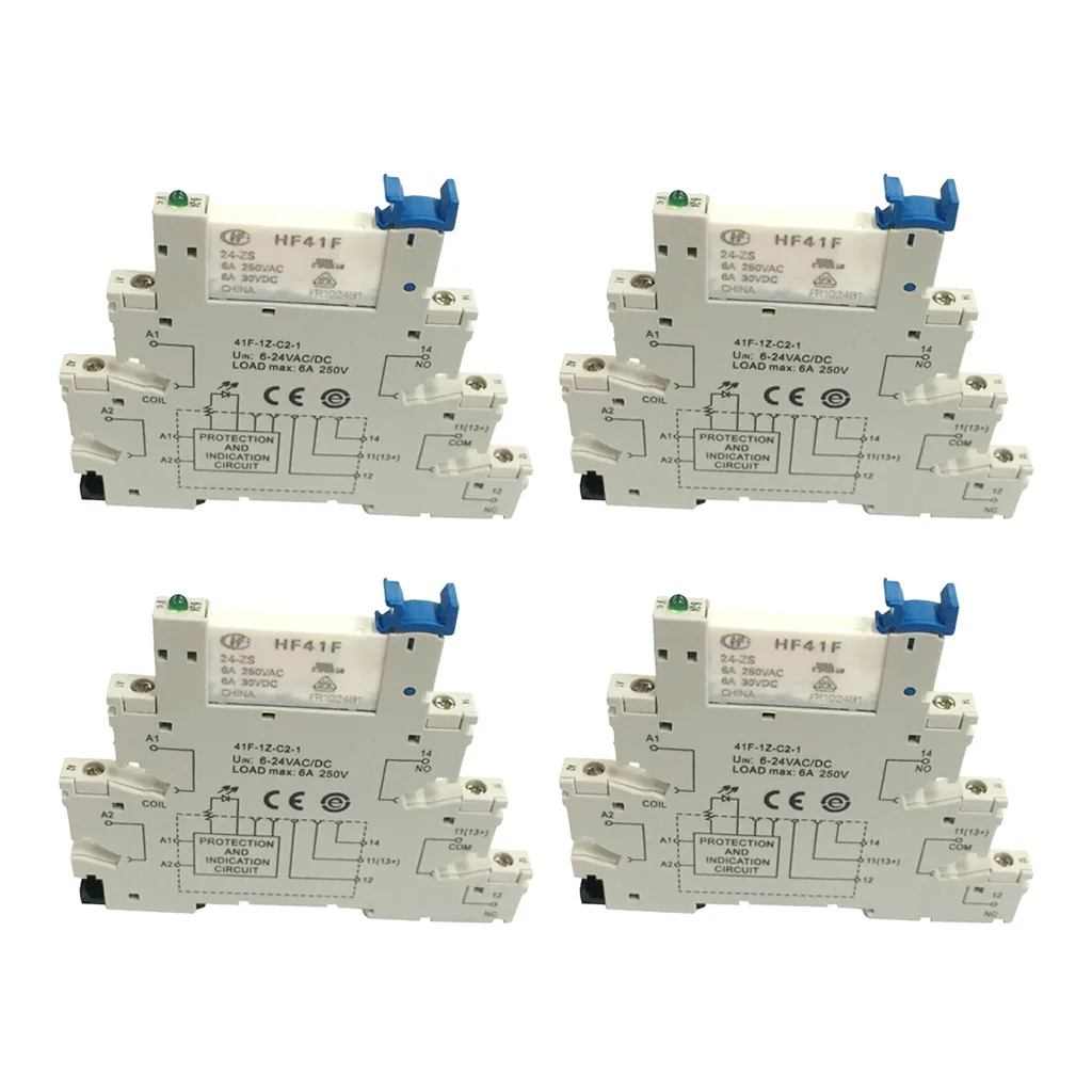 4 предмета в комплекте 5 PIN релейный разъём 6-24V AC/DC 6A Применение с HF41F реле PCB модуль для Hongfa
