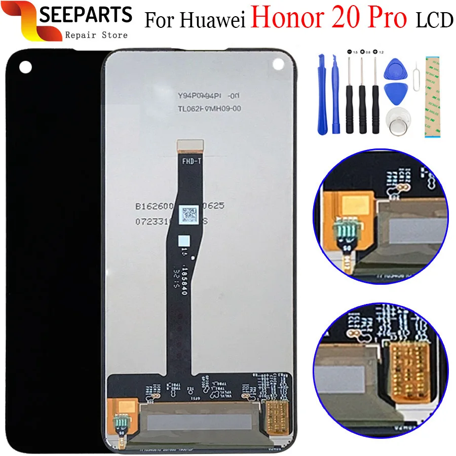 ЖК дисплей для Huawei Honor 20 Pro с сенсорной панелью дигитайзер Замена Pro|display lcd touch