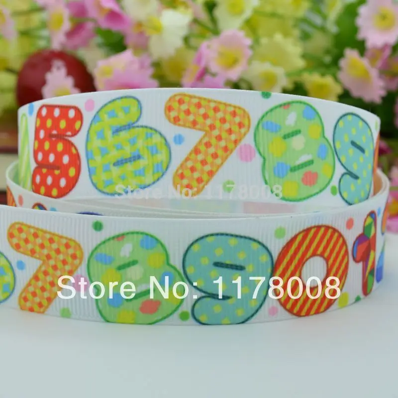50Y 7/" 22mm123456789 печатная корсажная лента, бант для волос DIY материалы для одежды ручной работы оптом OEM